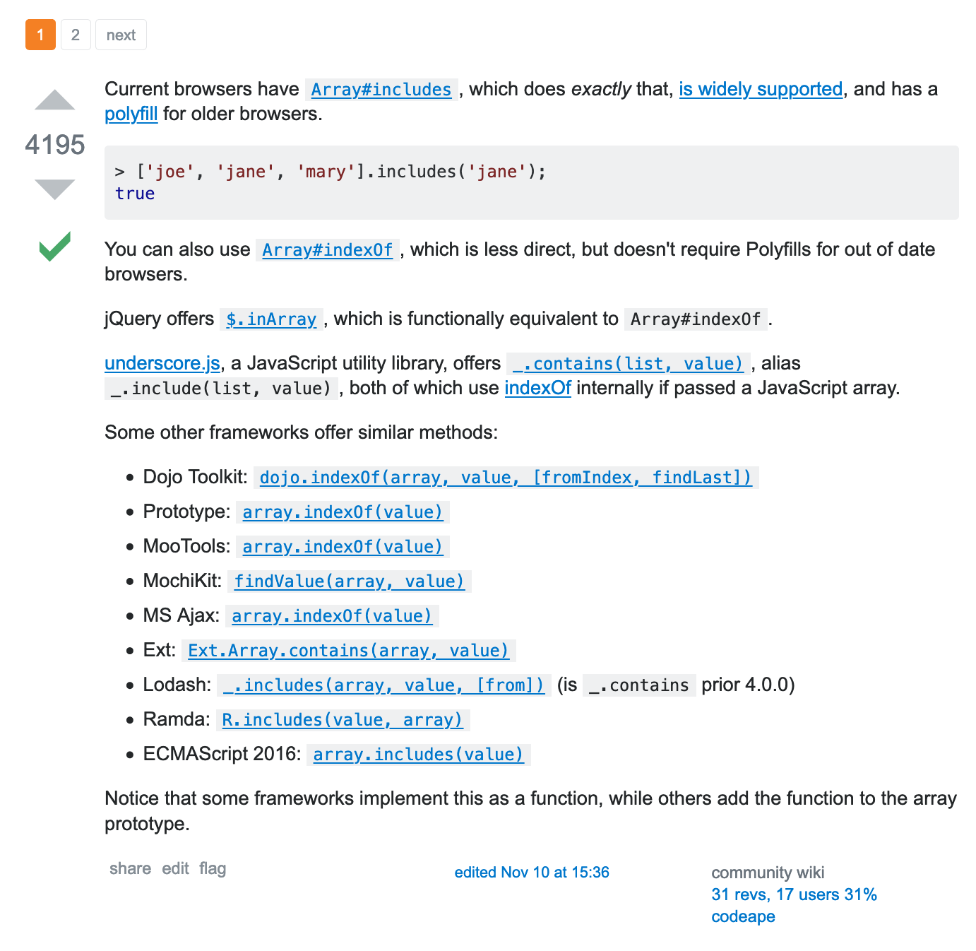 A much better StackOverflow answer with up to date solutions using Array#includes